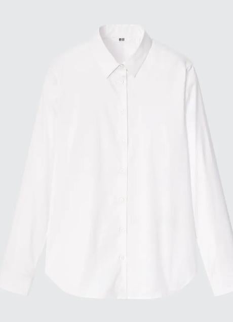 Camisa blanca de Uniqlo. Foto: Uniqlo.